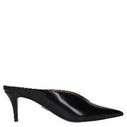 Black Leather High Heel Pumps