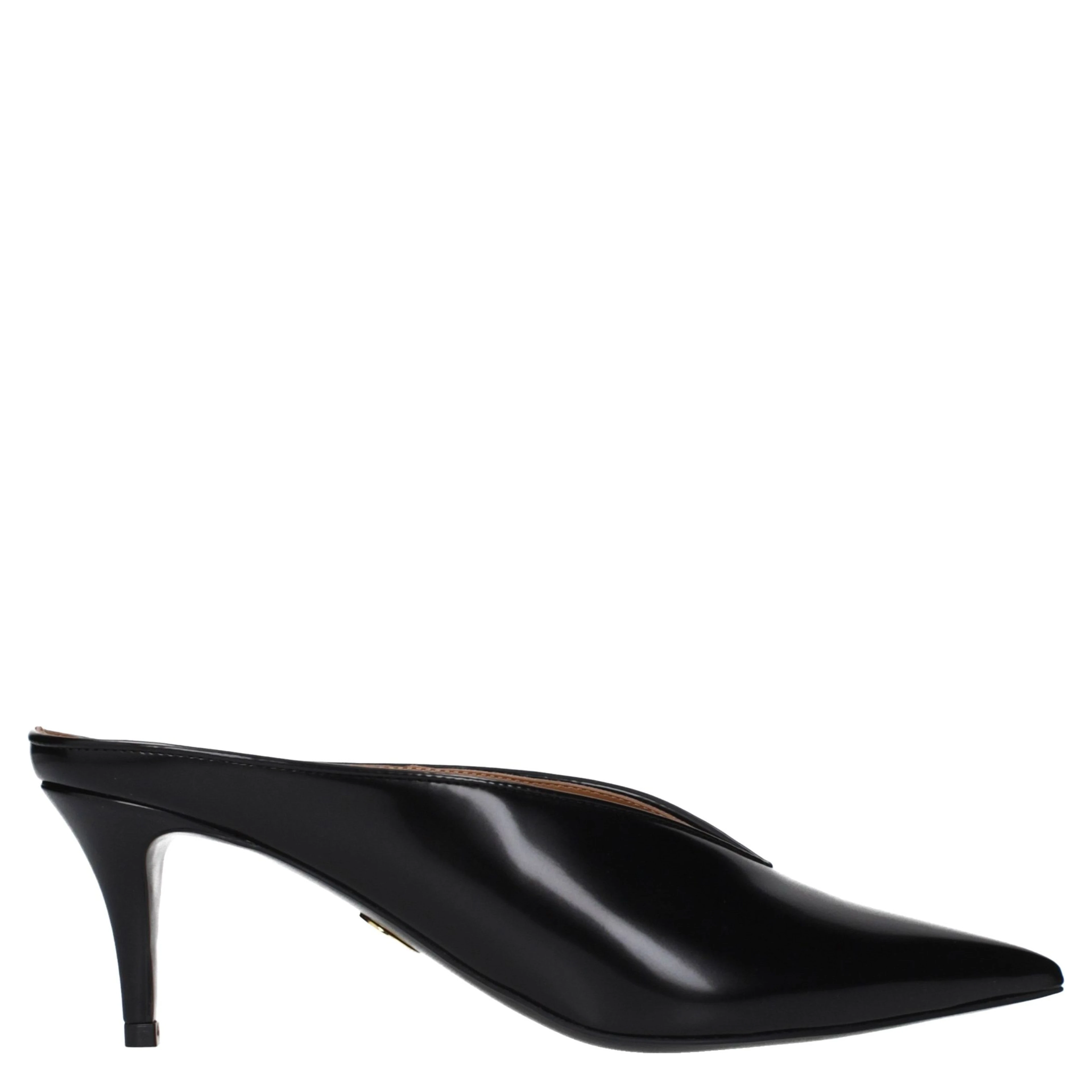 Black Leather High Heel Pumps