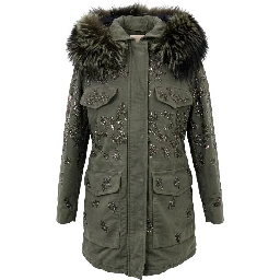 Green Cotton Women Jacket