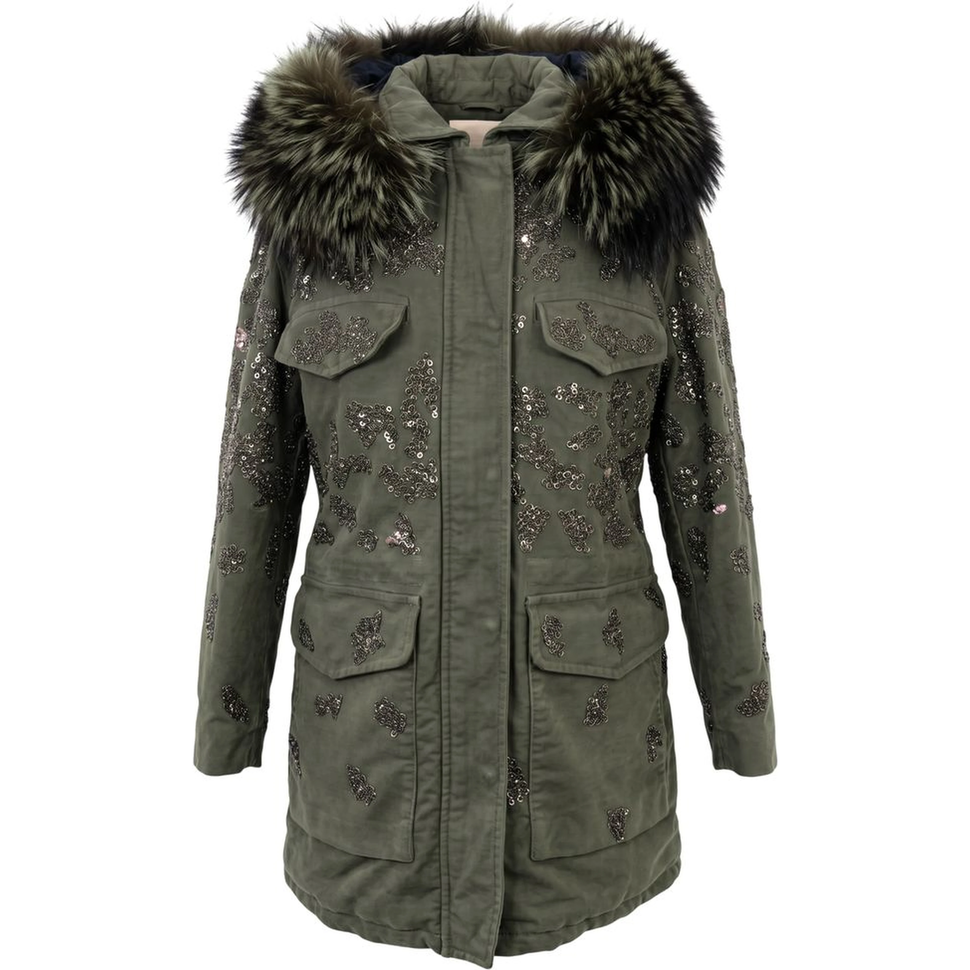 Green Cotton Women Jacket