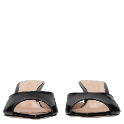 Black Leather Platform Sandals