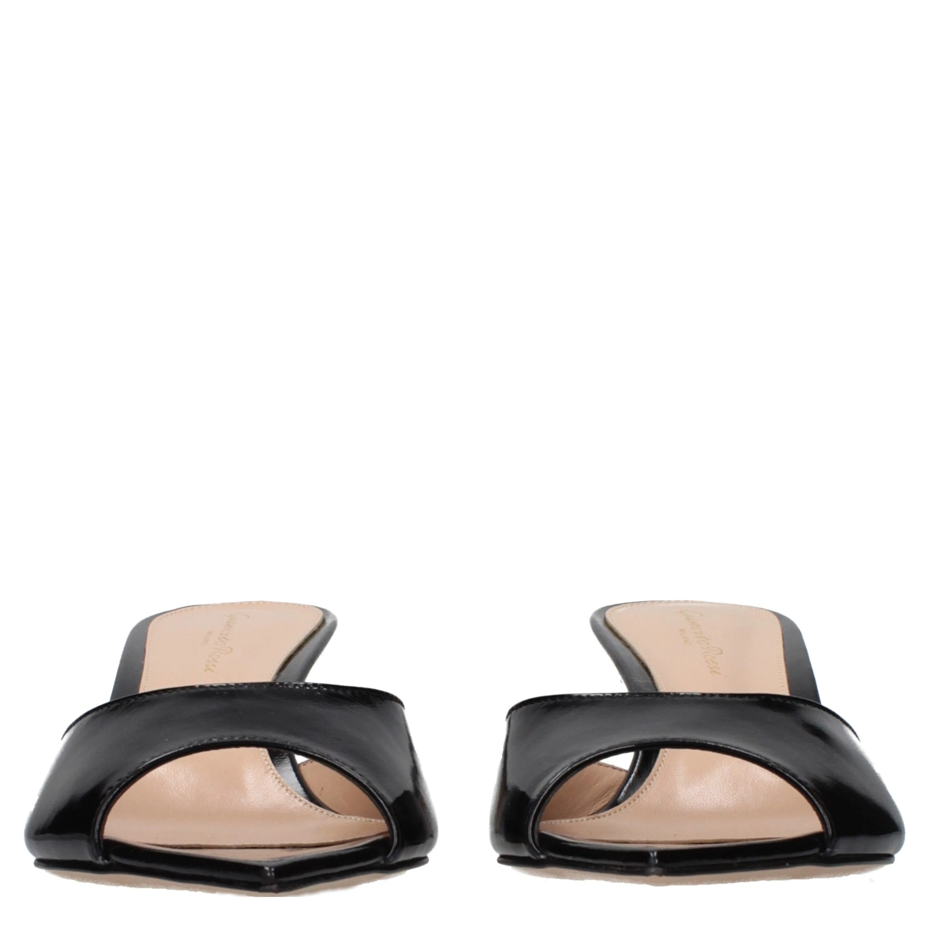 Black Leather Platform Sandals