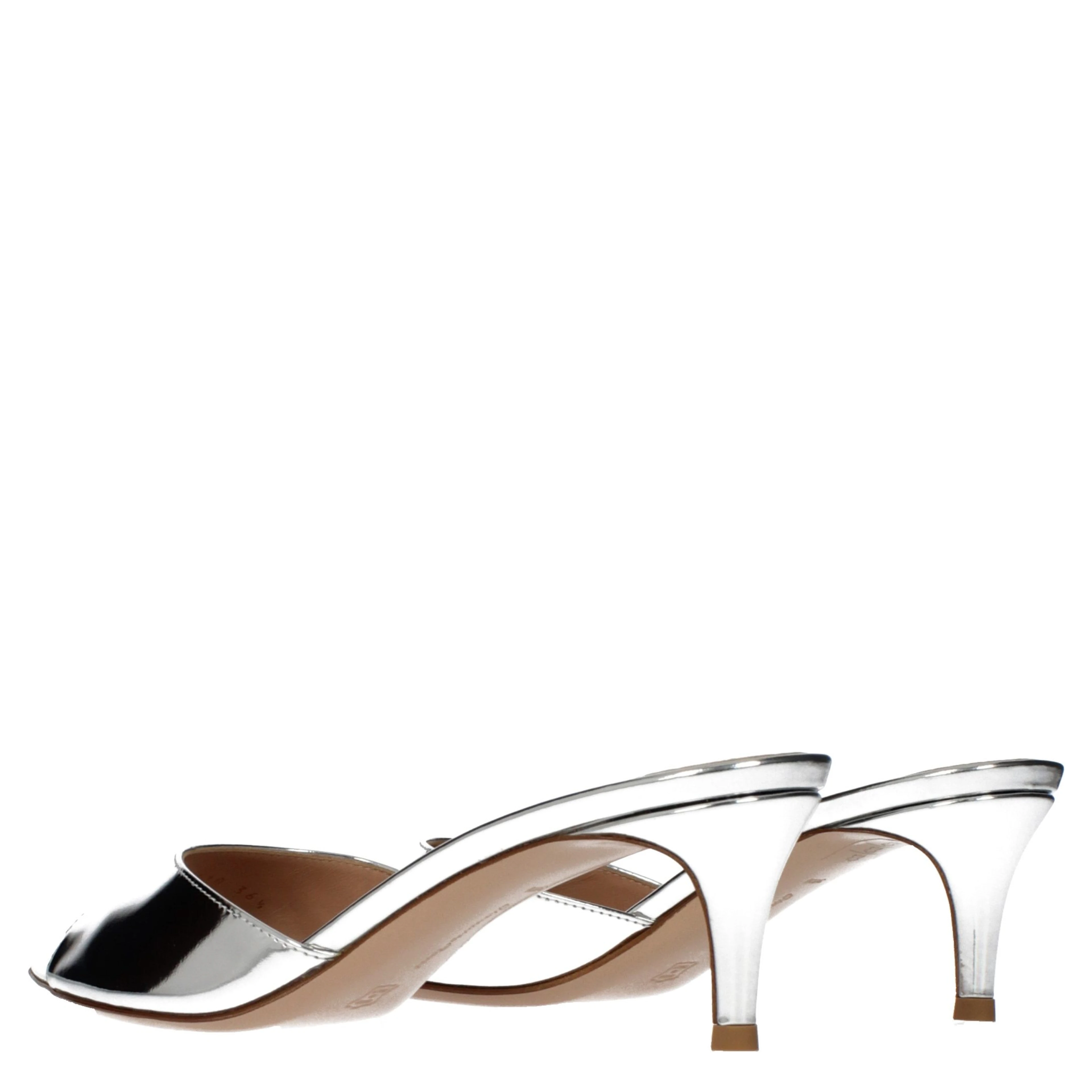 Gray Leather Platform Sandals
