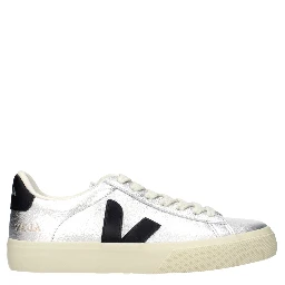 Gray Leather Low Top Sneakers