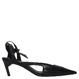 Black Leather High Heel Pumps