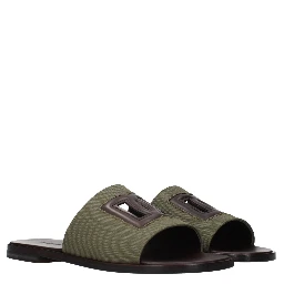Green Fabric Slippers