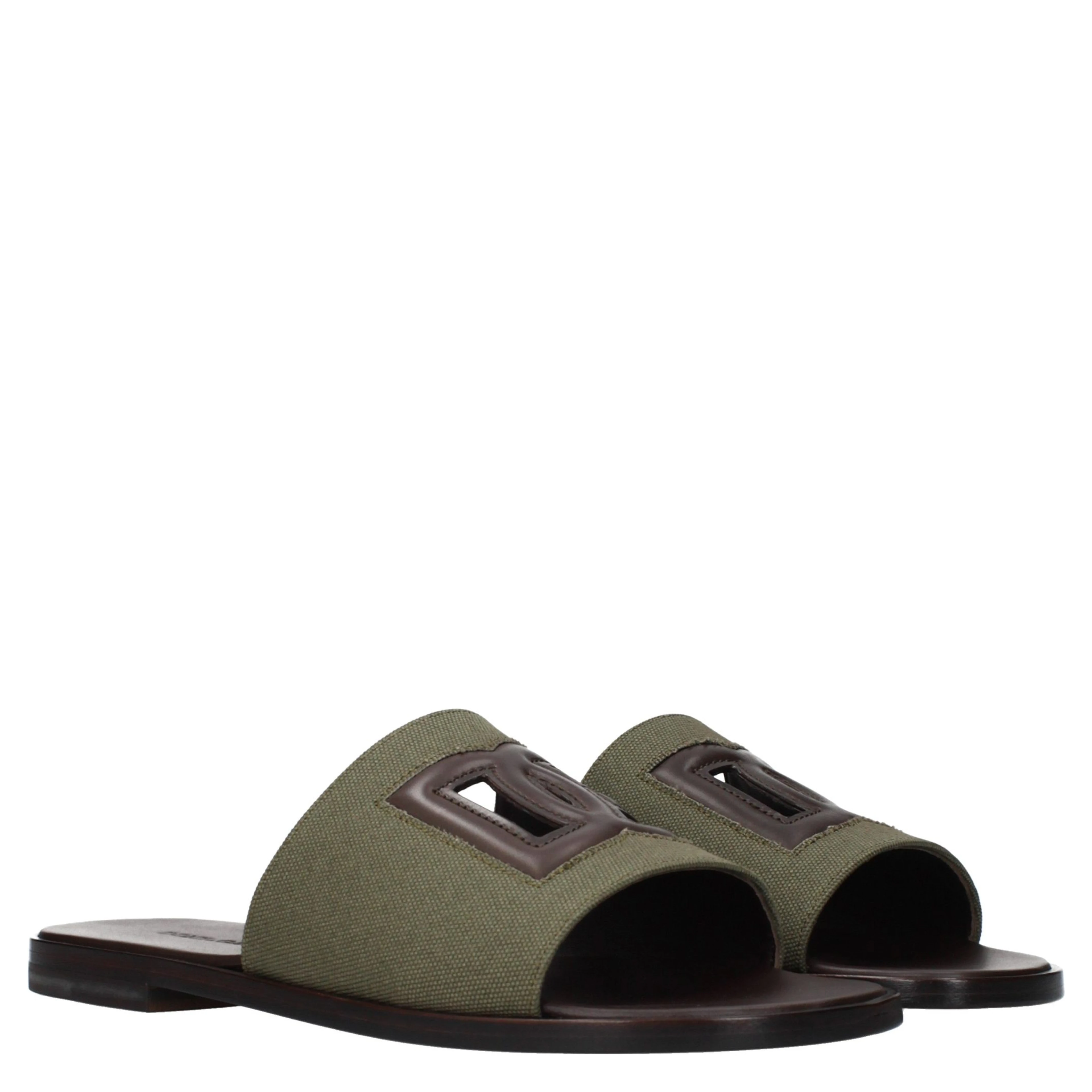 Green Fabric Slippers