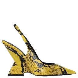Yellow Leather Platform Pumps