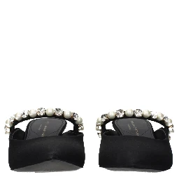 Black Satin Stiletto Heel Sandals