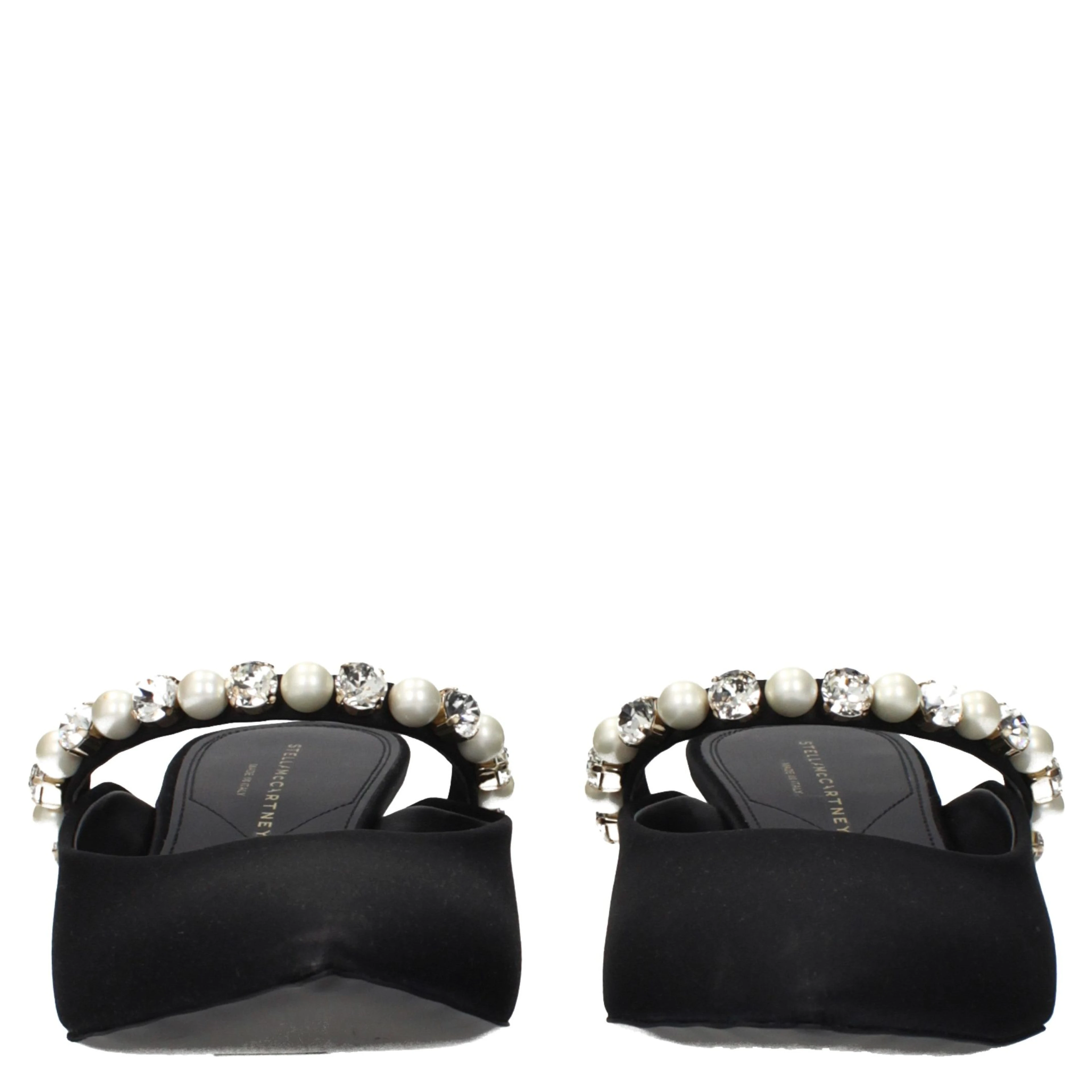Black Satin Stiletto Heel Sandals