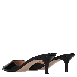 Black Leather Platform Sandals