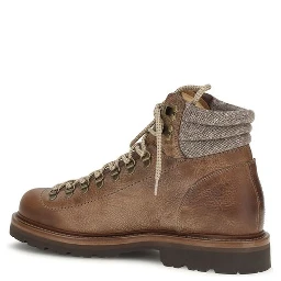 Brown Calf Leather Bos Taurus Lace-Up Boots