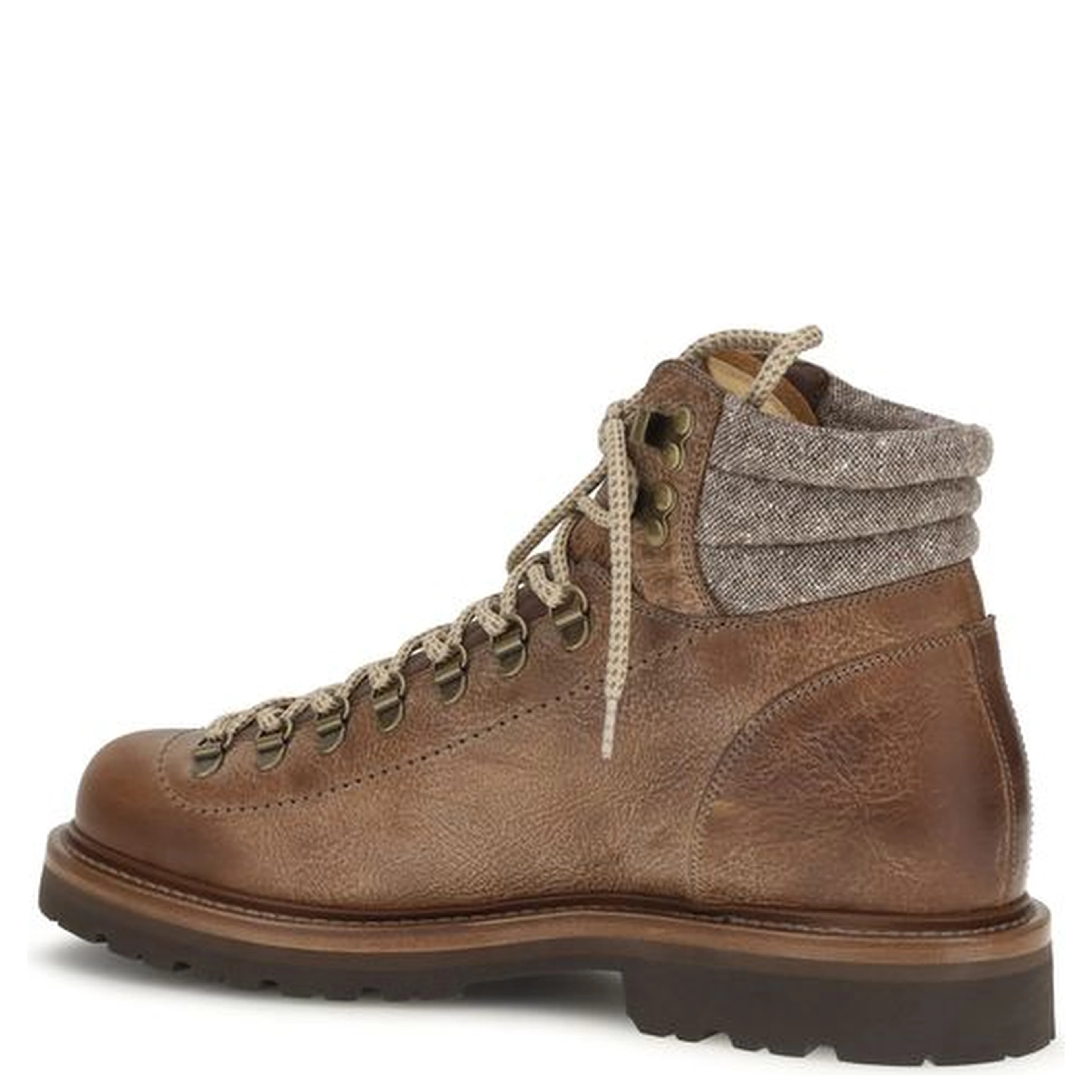 Brown Calf Leather Bos Taurus Lace-Up Boots
