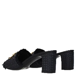 Black Raffia Platform Sandals