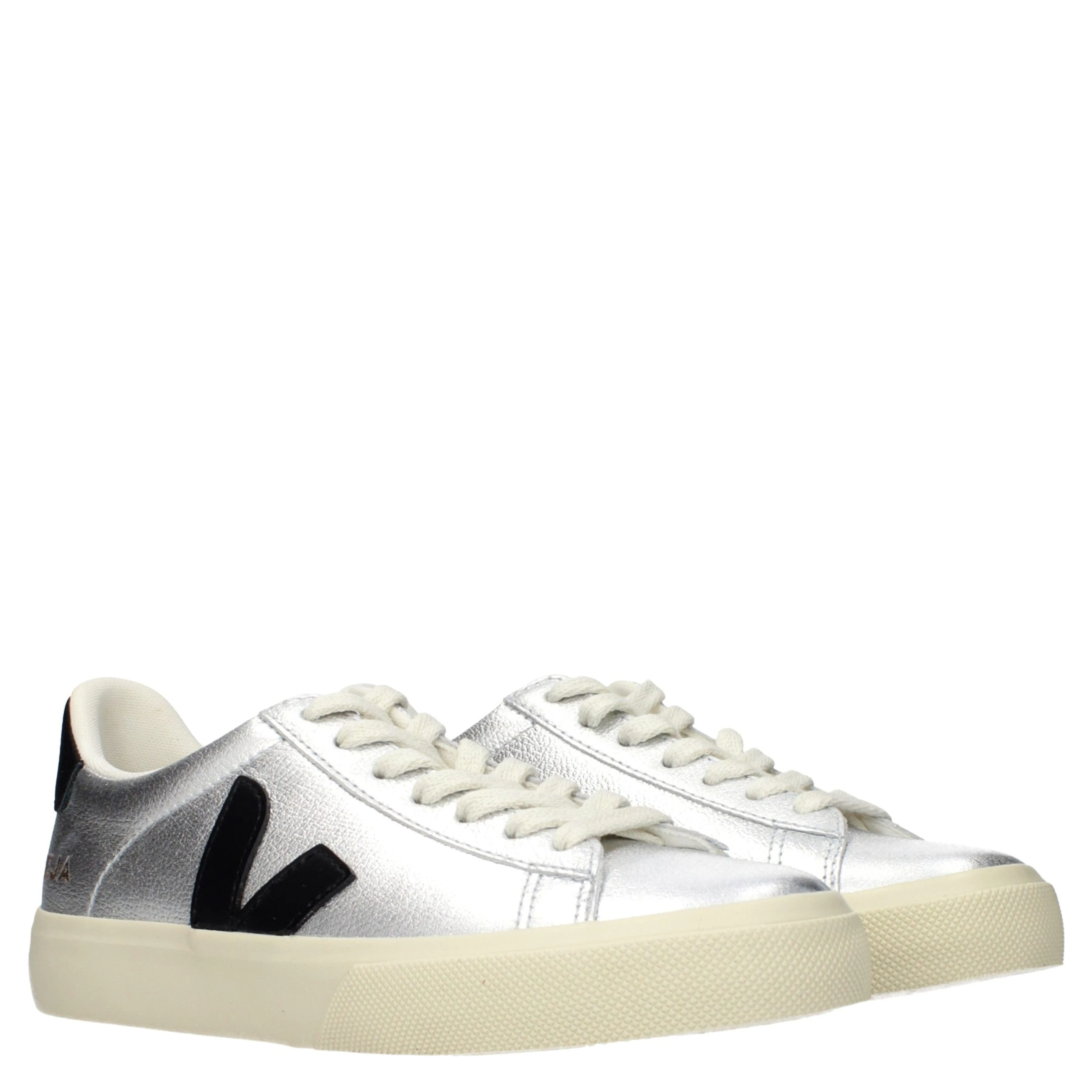 Gray Leather Low Top Sneakers