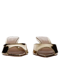 Gold Leather Platform Sandals
