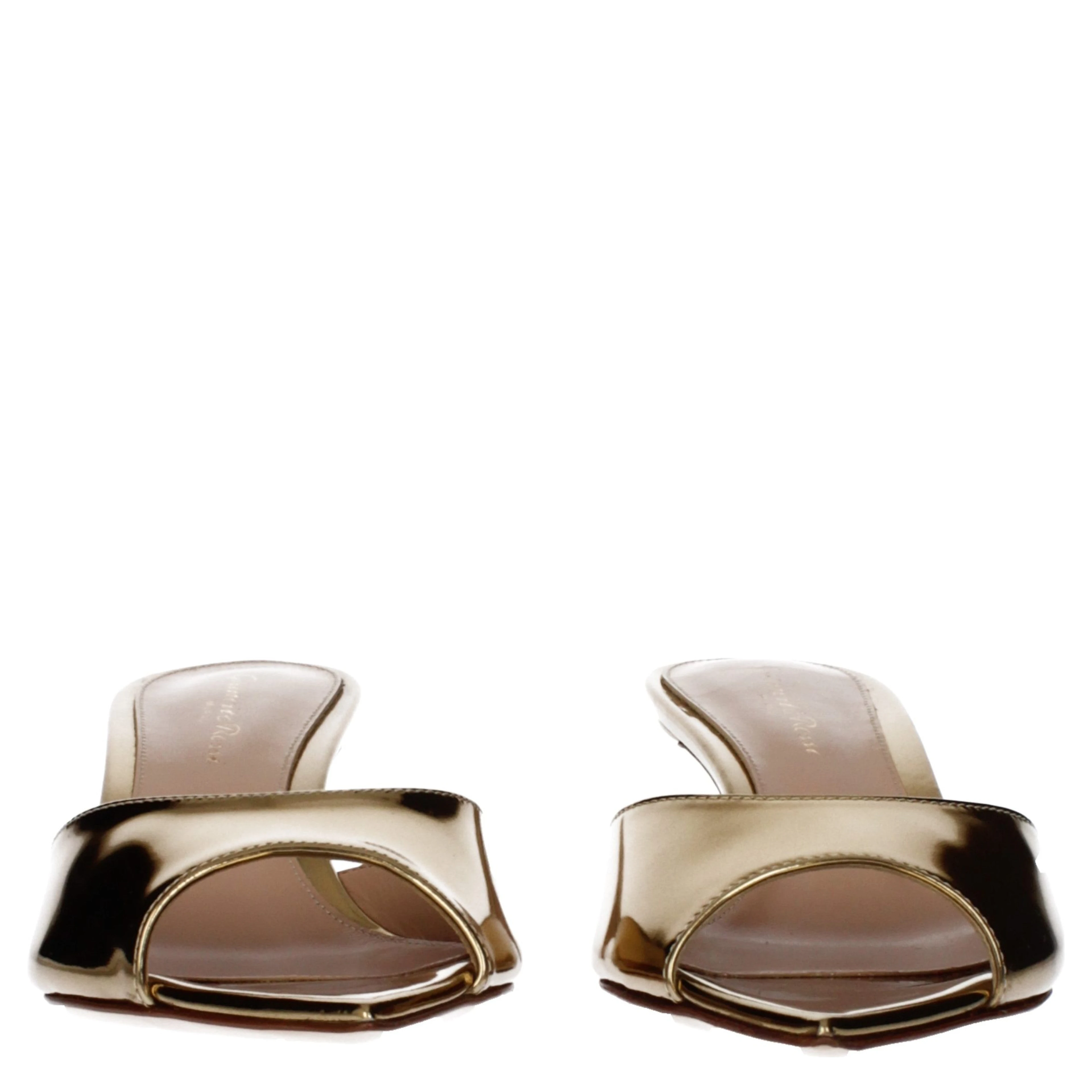 Gold Leather Platform Sandals