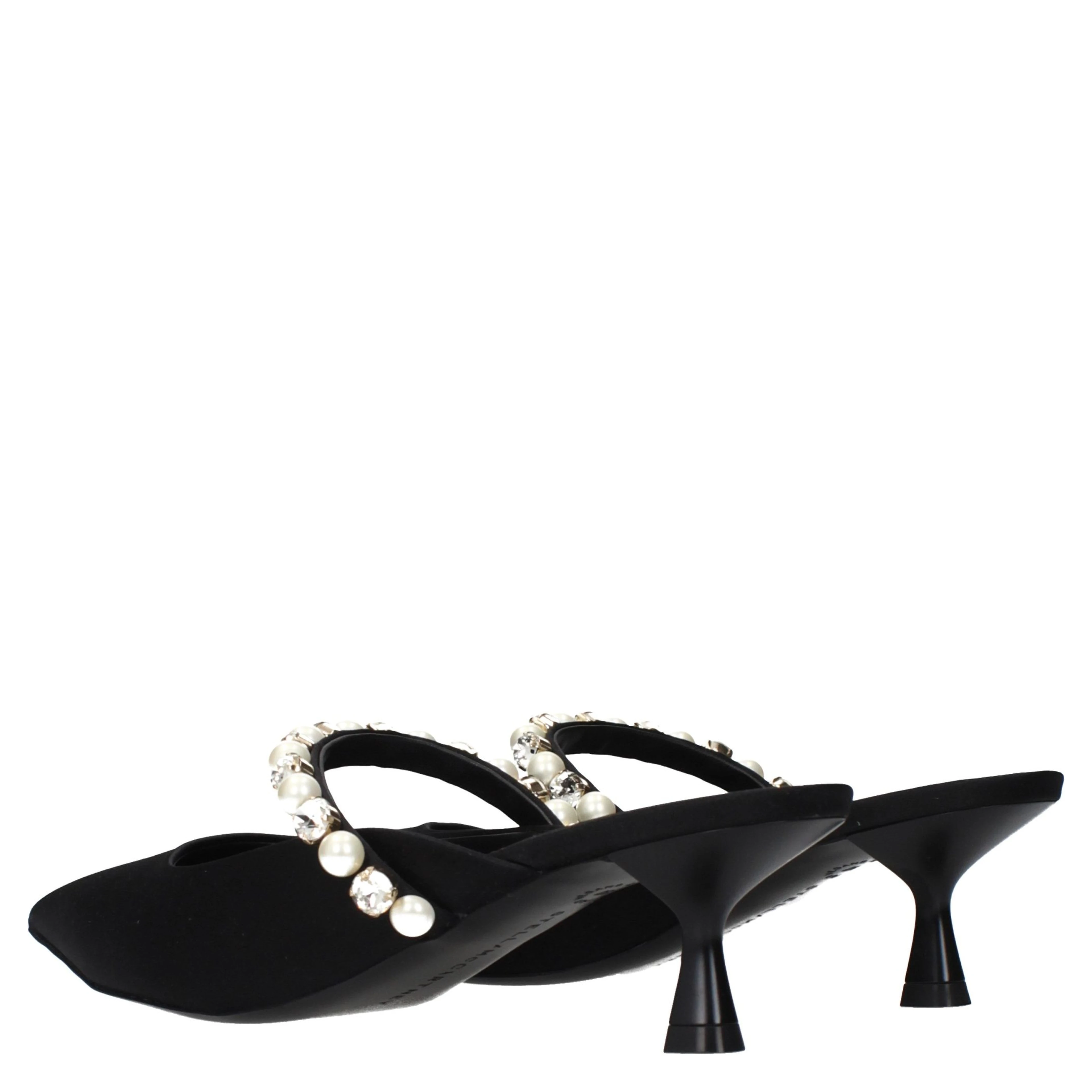 Black Satin Stiletto Heel Sandals