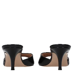 Black Leather Platform Sandals