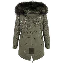 Green Cotton Women Jacket