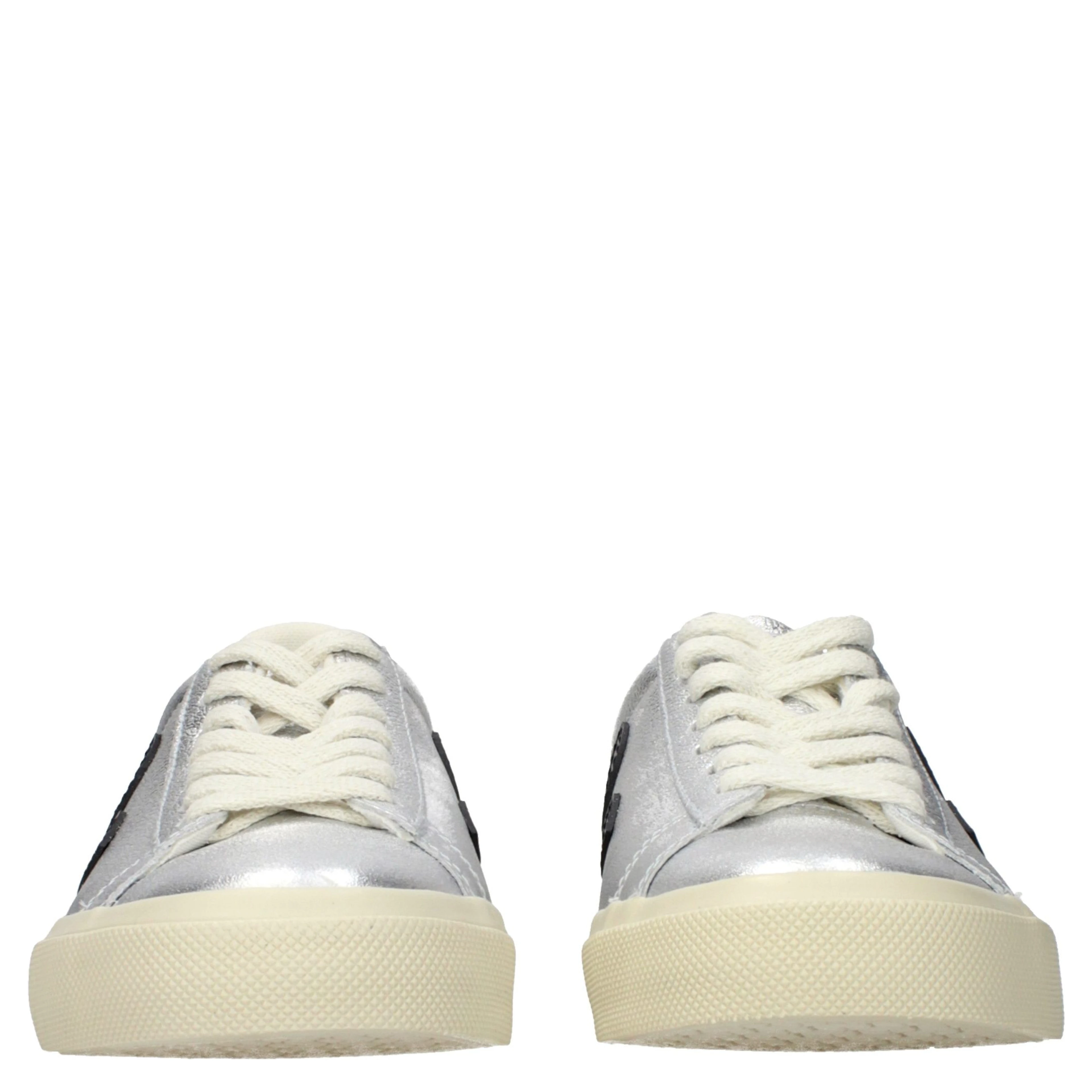 Gray Leather Low Top Sneakers