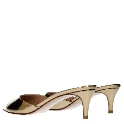 Gold Leather Platform Sandals
