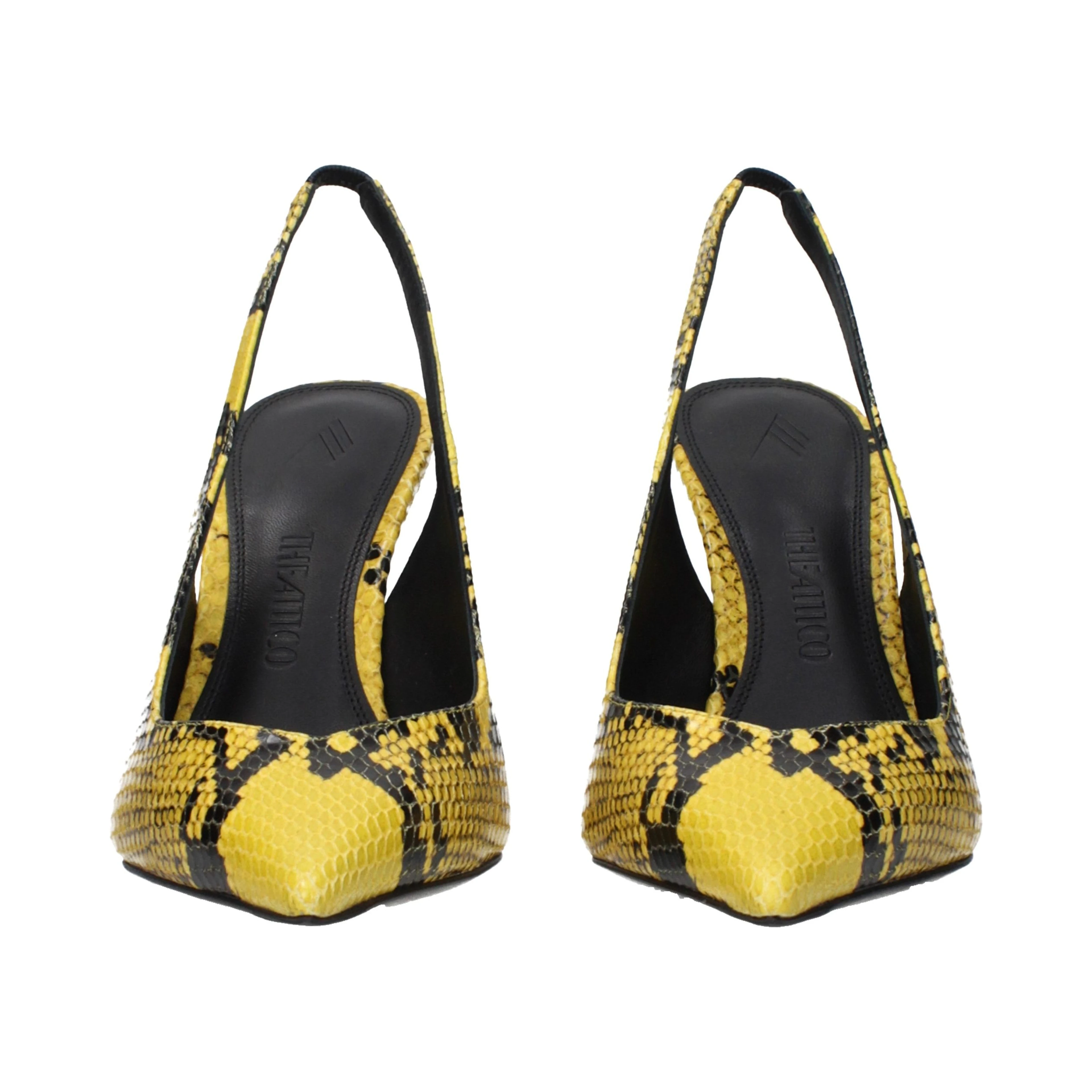 Yellow Leather Platform Pumps