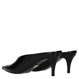Black Leather High Heel Pumps