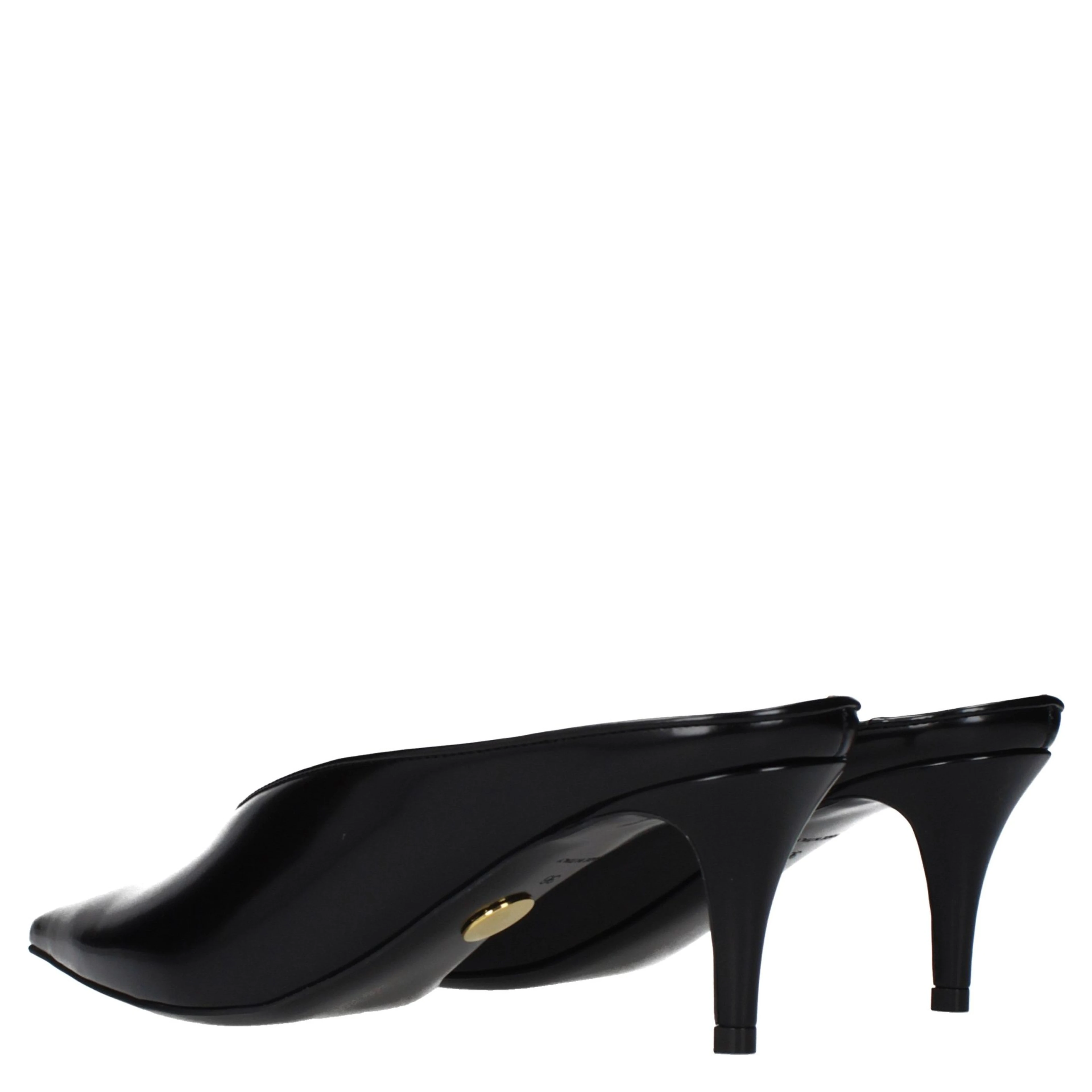 Black Leather High Heel Pumps