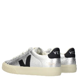 Gray Leather Low Top Sneakers