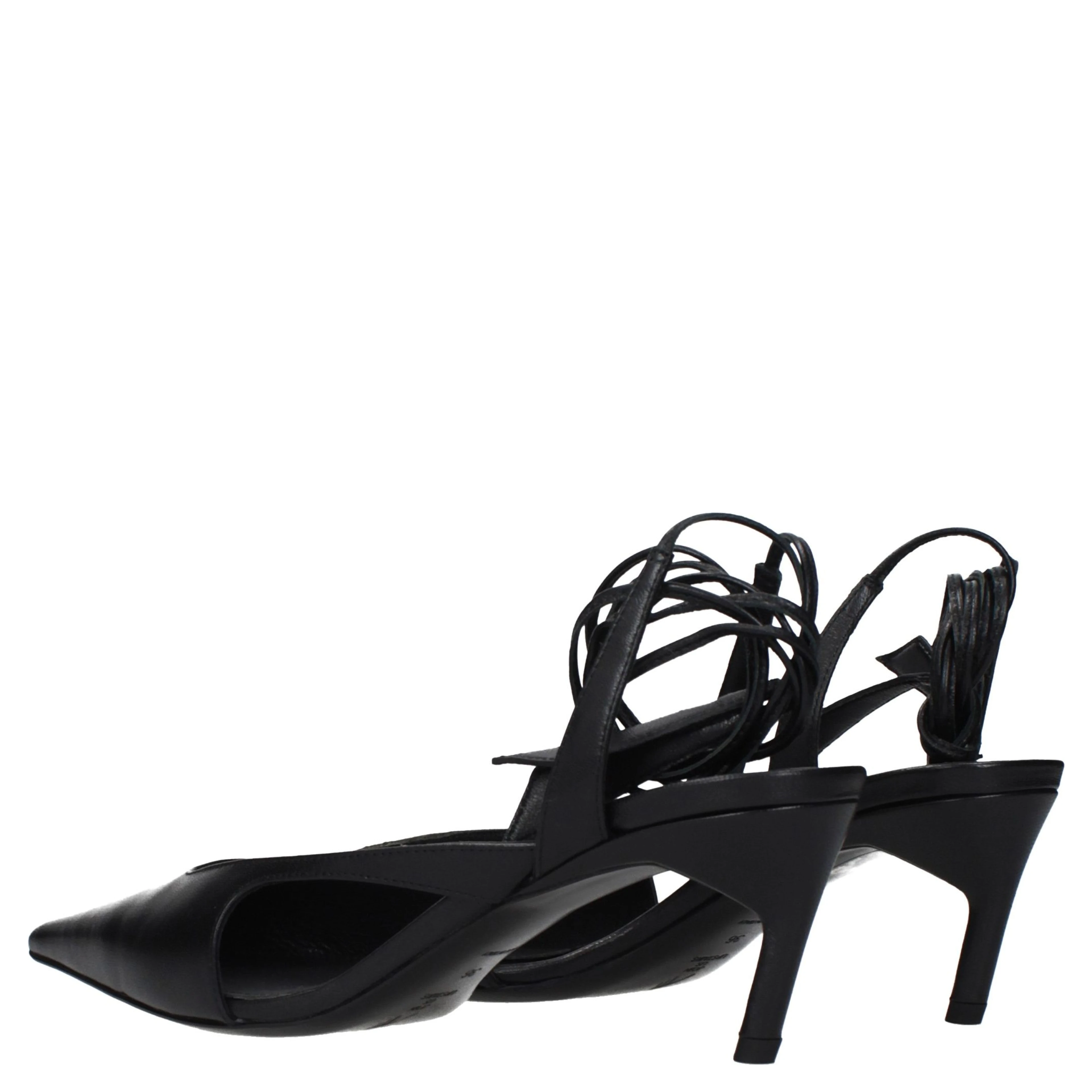 Black Leather High Heel Pumps