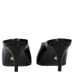 Black Leather High Heel Pumps