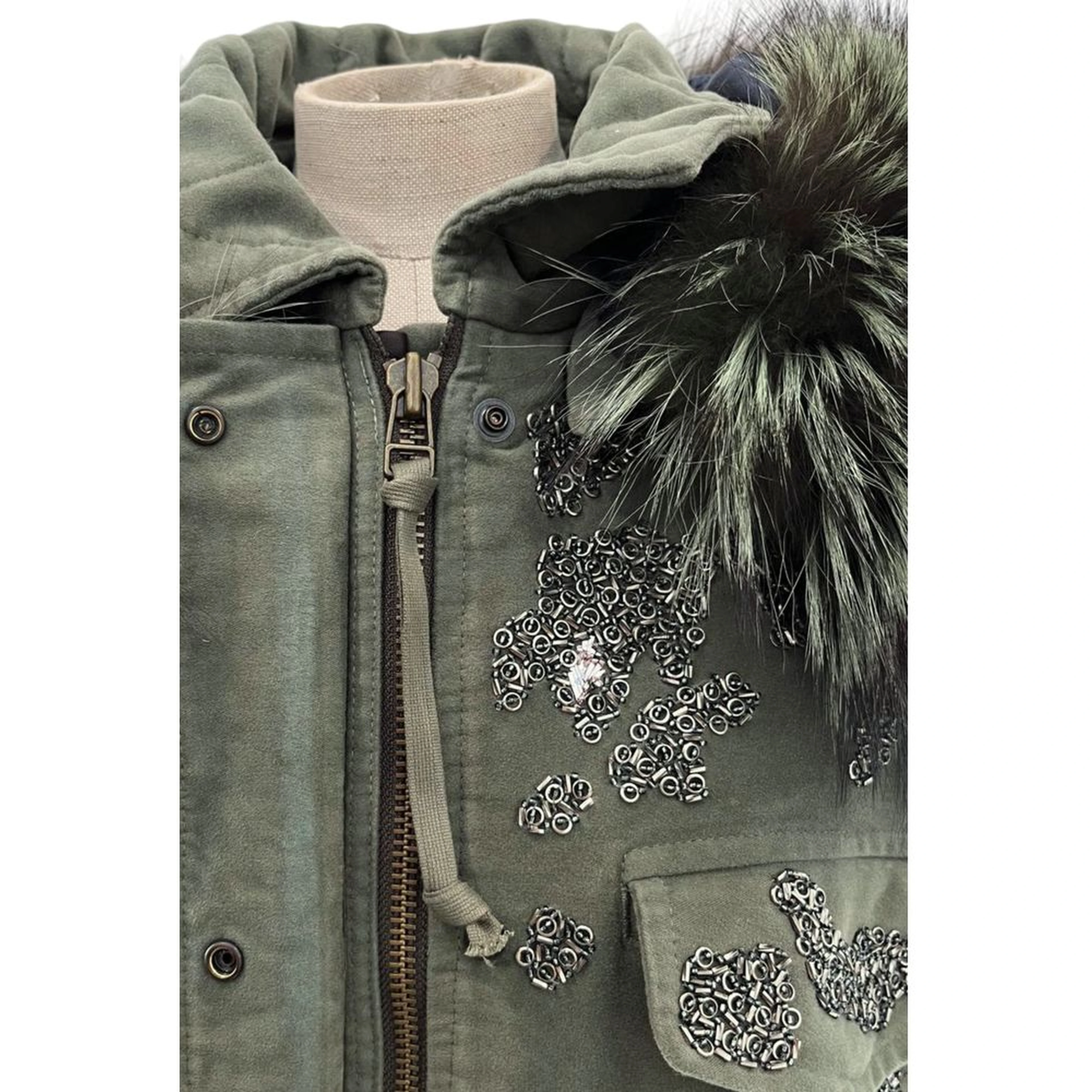 Green Cotton Women Jacket