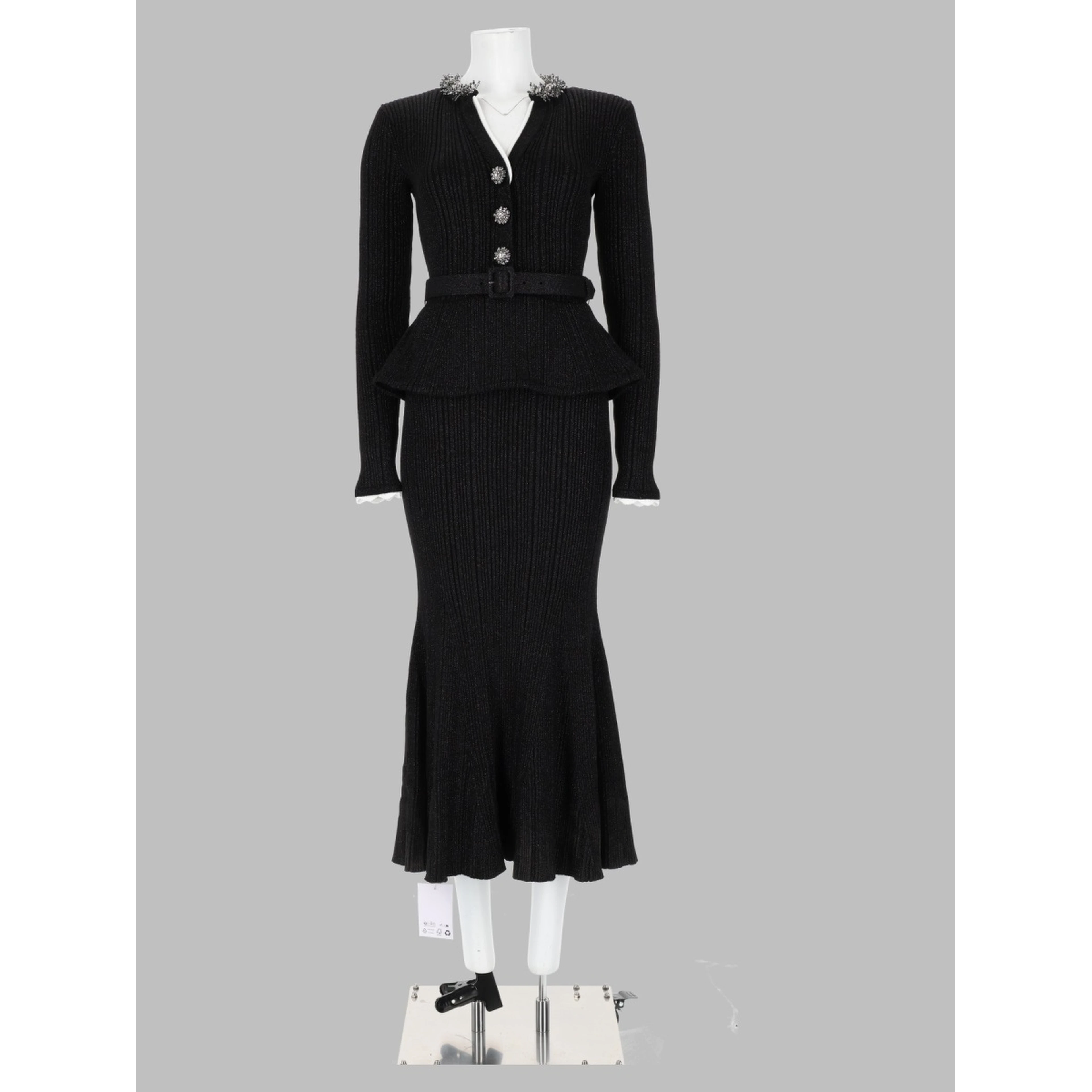Abito Midi a Coste in Lurex