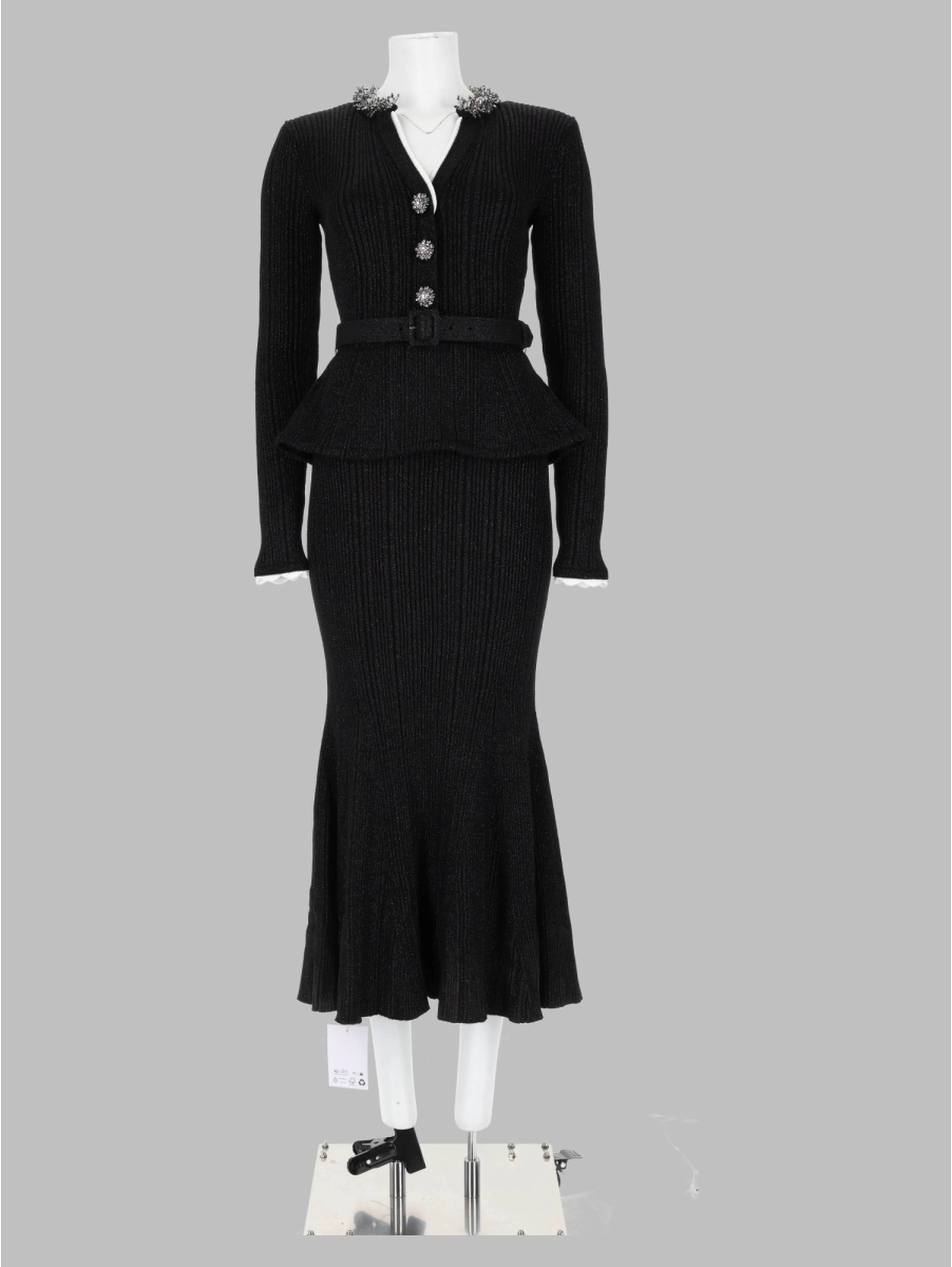 Abito Midi a Coste in Lurex