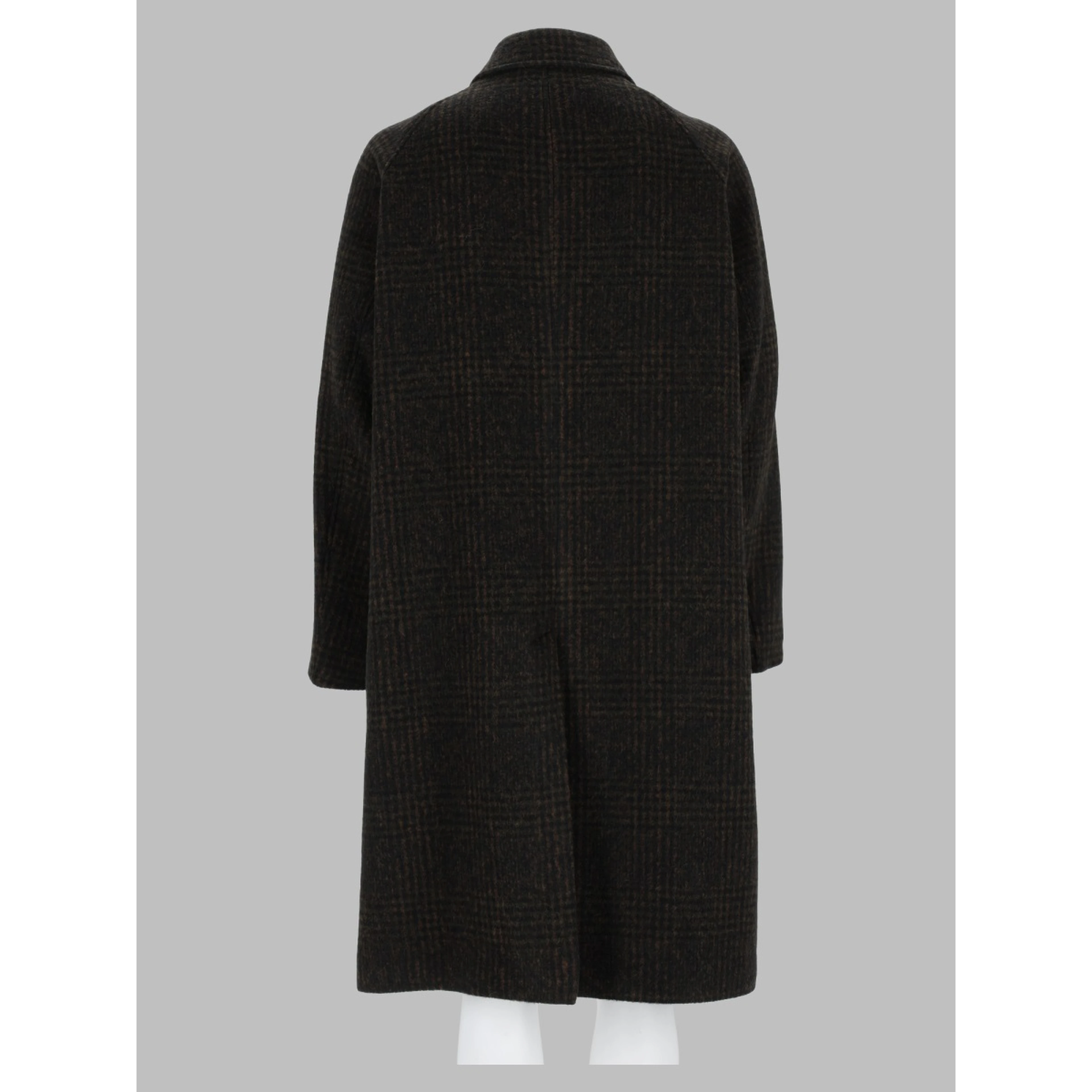 Cappotto Relaxed Fit a Quadri In Alpaca e Lana