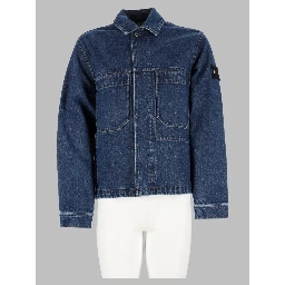 Giacca In Denim Con Patch Logo