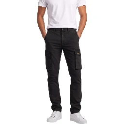 Black Cotton Cargo Pants