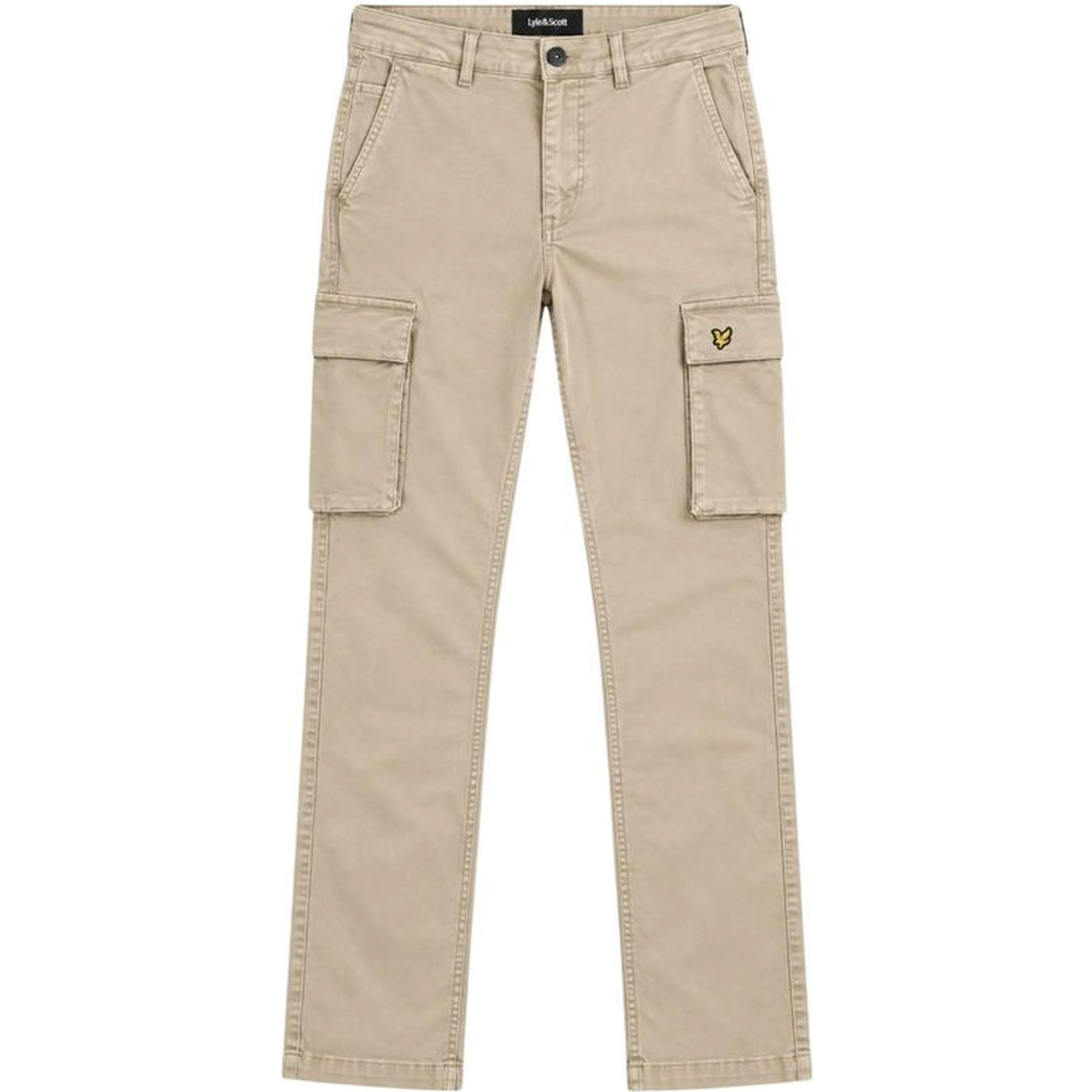 Beige Cotton Cargo Pants