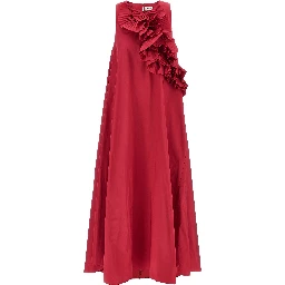 Fuchsia Polyester Long Dress