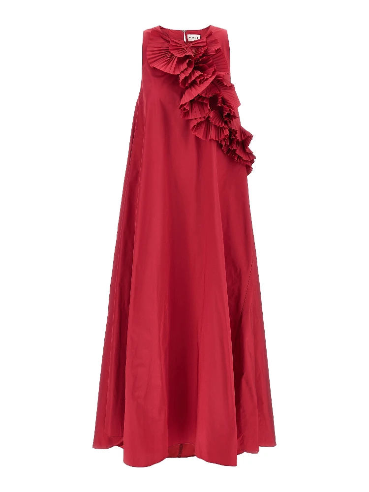 Fuchsia Polyester Long Dress