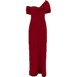 Red Polyester Long Dress