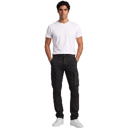 Black Cotton Cargo Pants