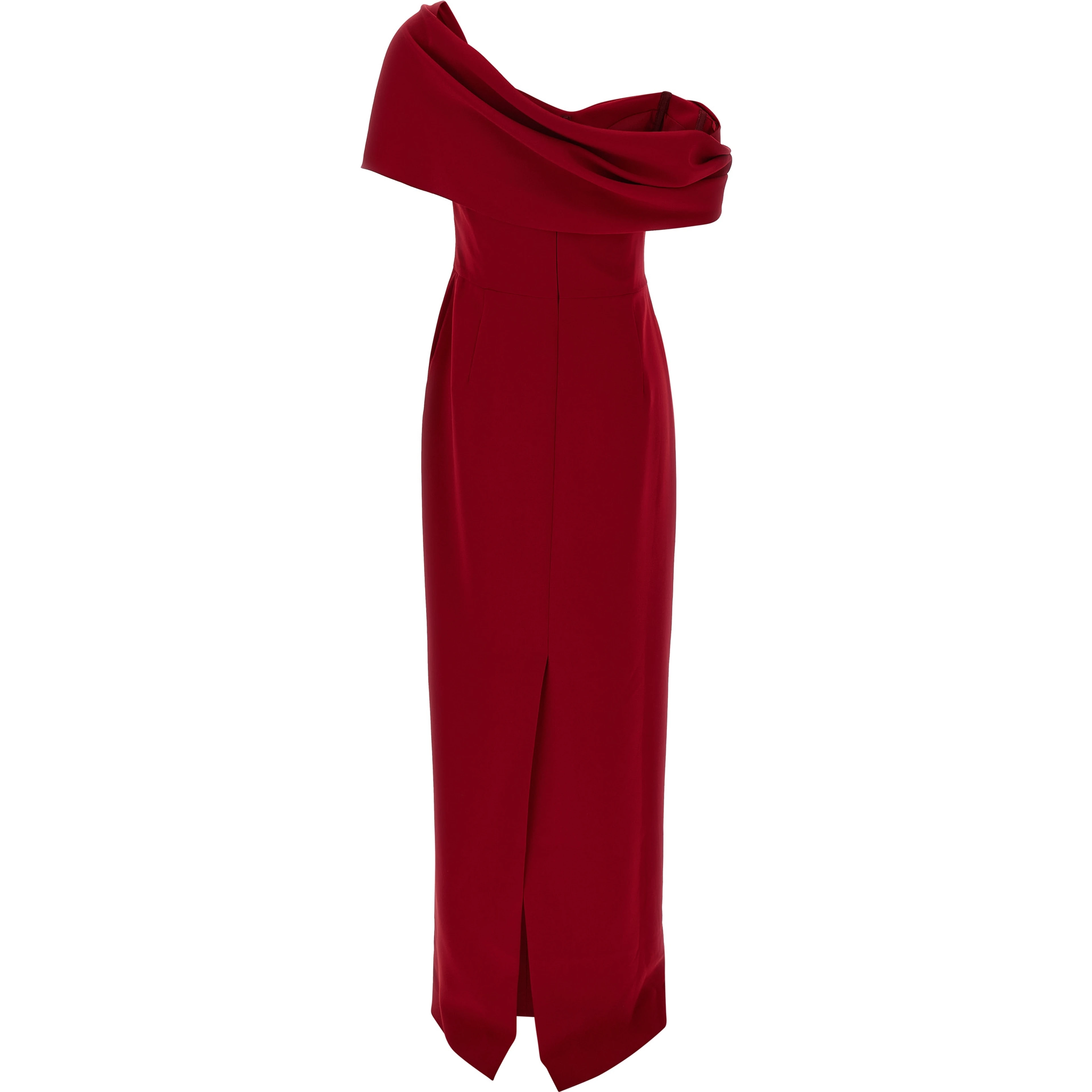 Red Polyester Long Dress