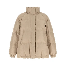 Beige Cotton Full-Length Jacket
