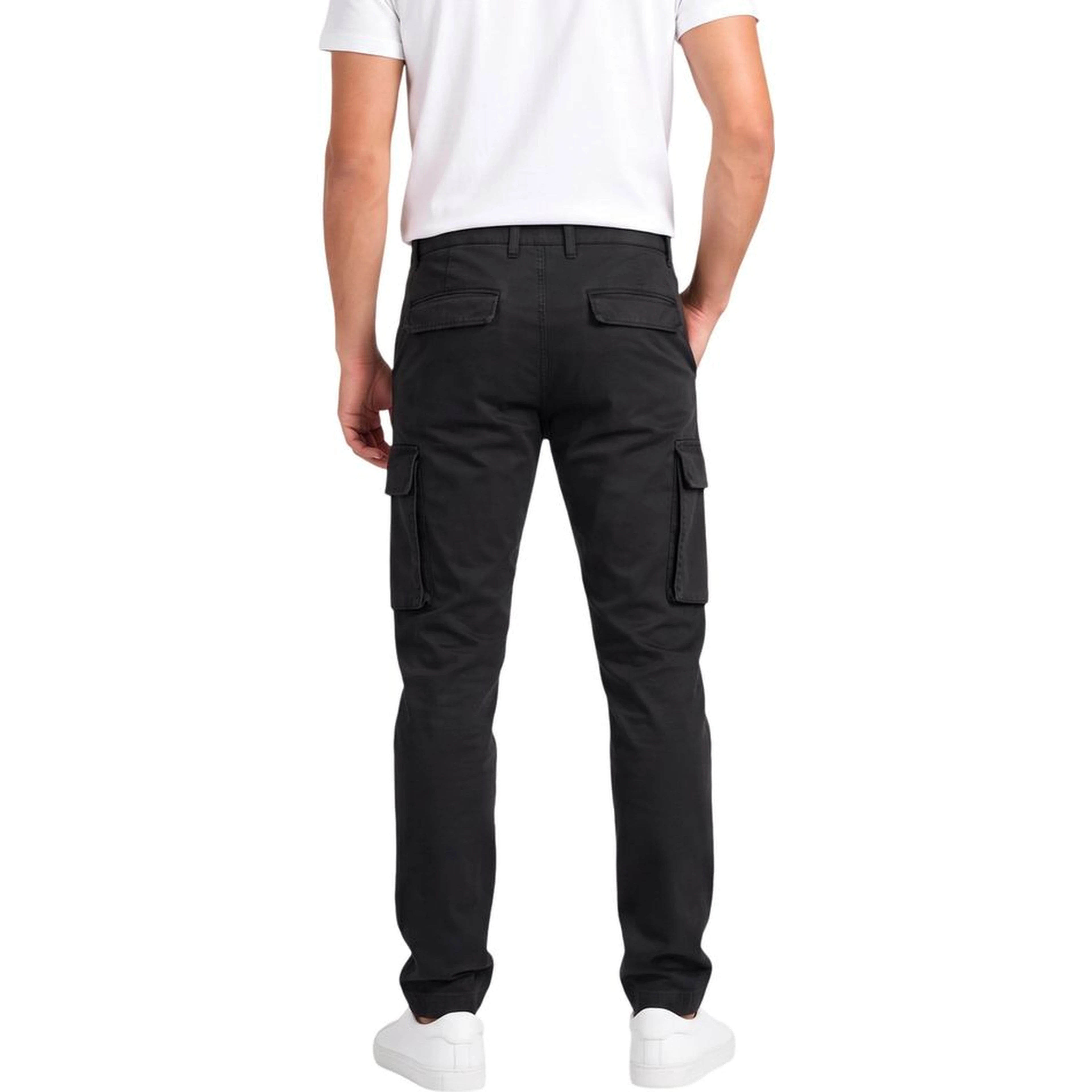 Black Cotton Cargo Pants