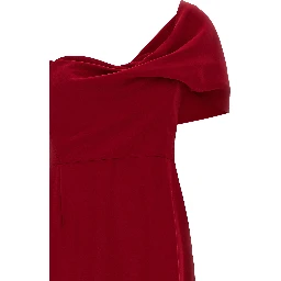 Red Polyester Long Dress