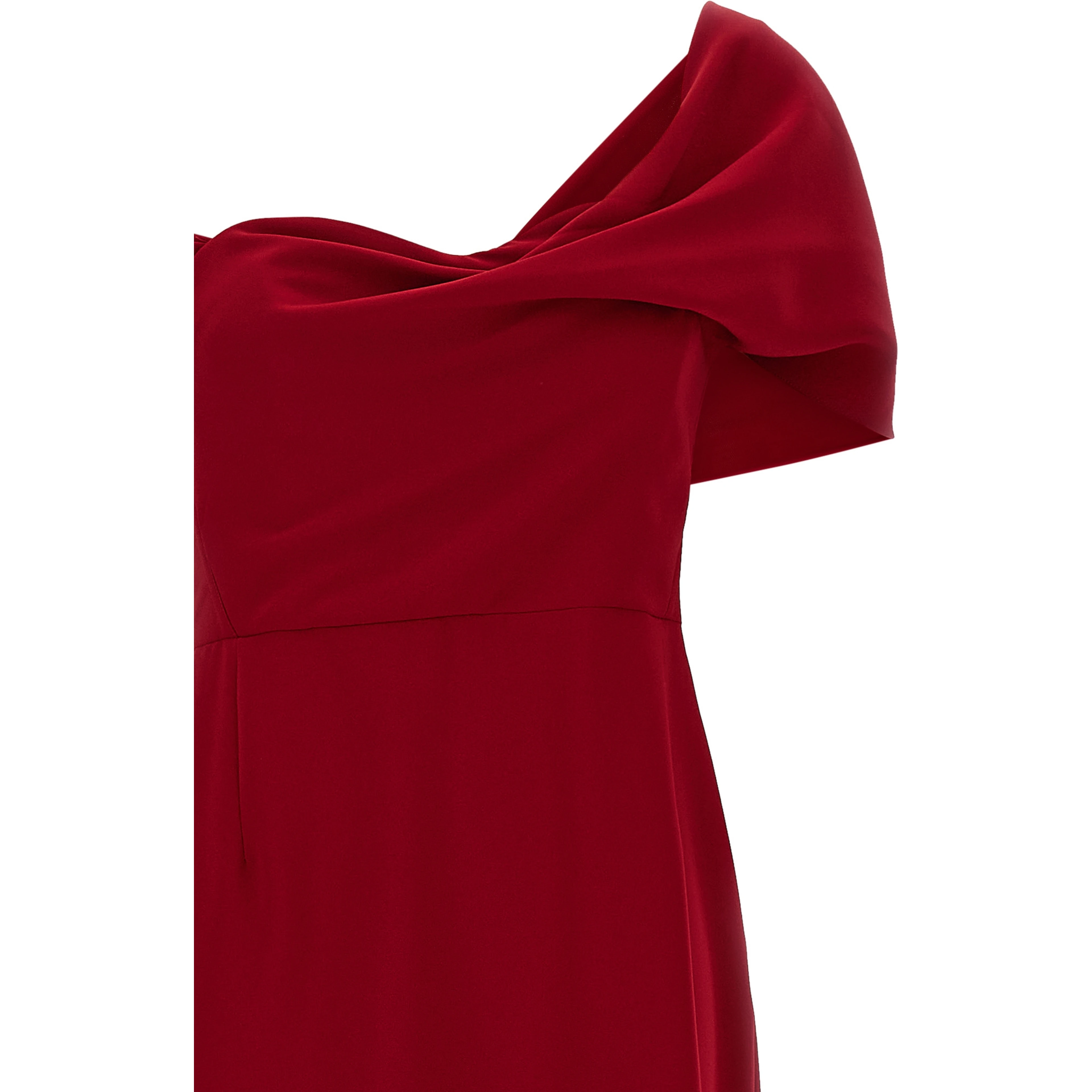 Red Polyester Long Dress