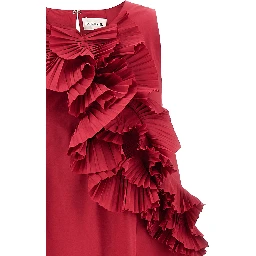 Fuchsia Polyester Long Dress