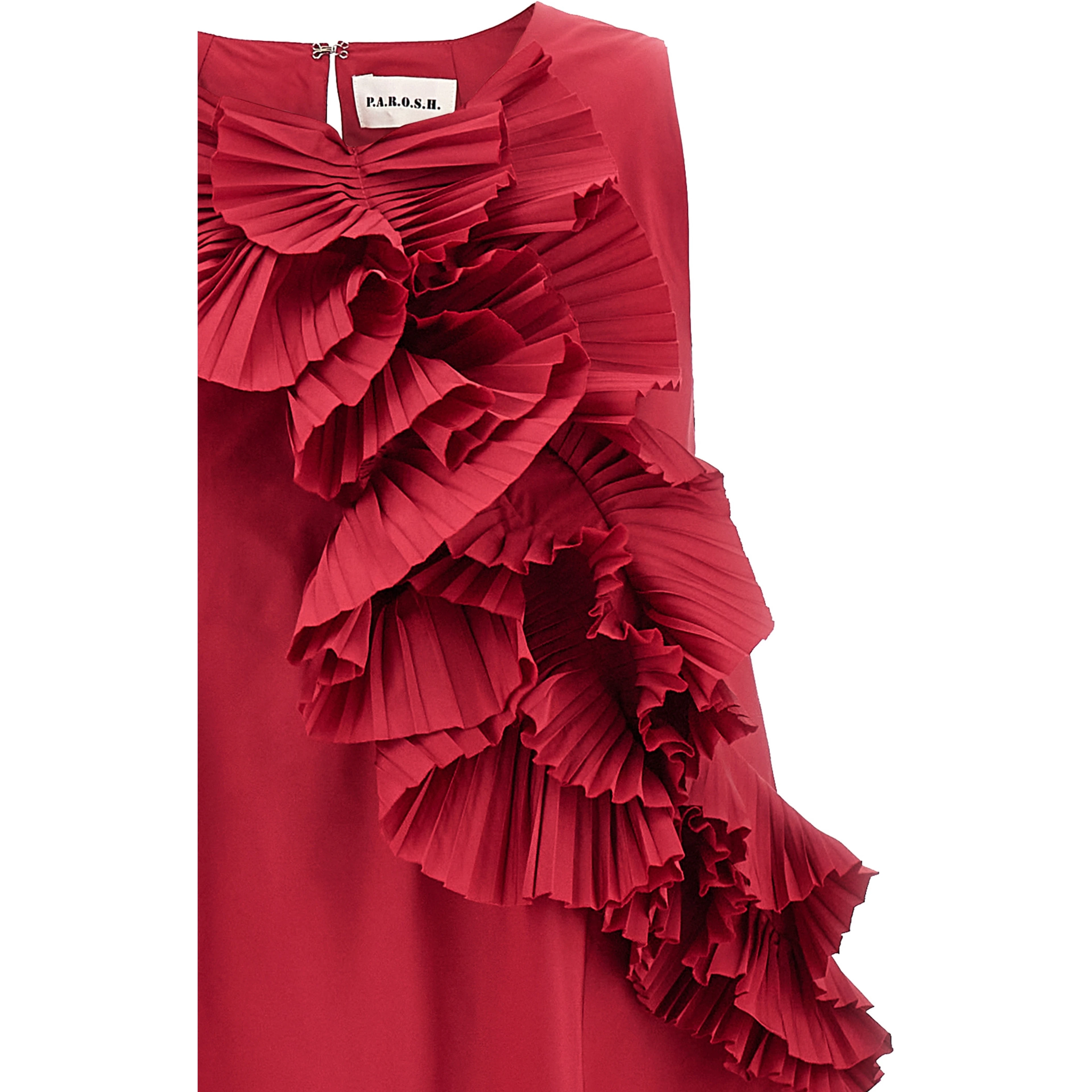 Fuchsia Polyester Long Dress